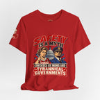 "Safety Is a Myth" T-Shirt — Funny Vintage Propaganda Poster Tee
