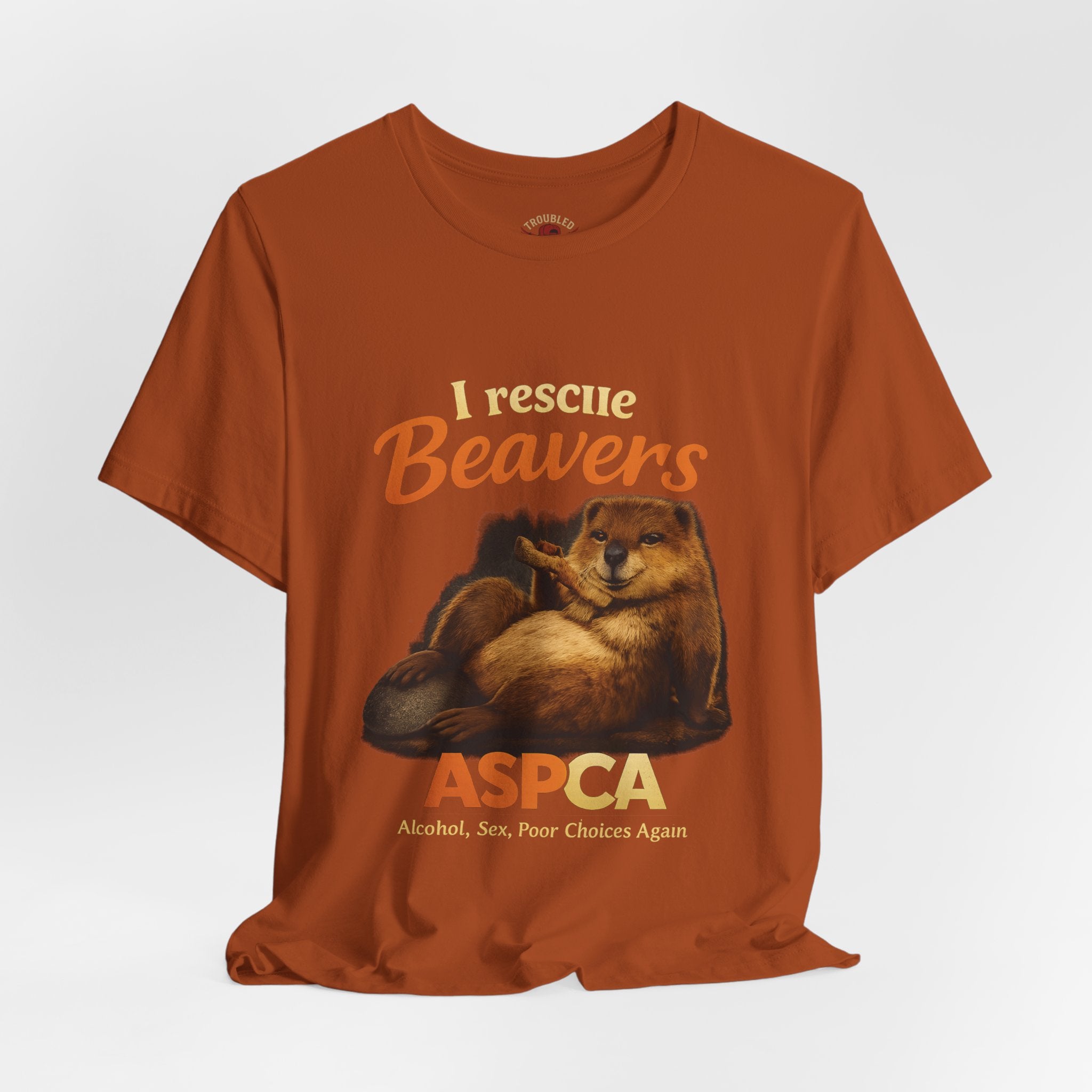 I Rescue Beavers Graphic Tee — Funny Tongue-in-Cheek Wildlife Shirt