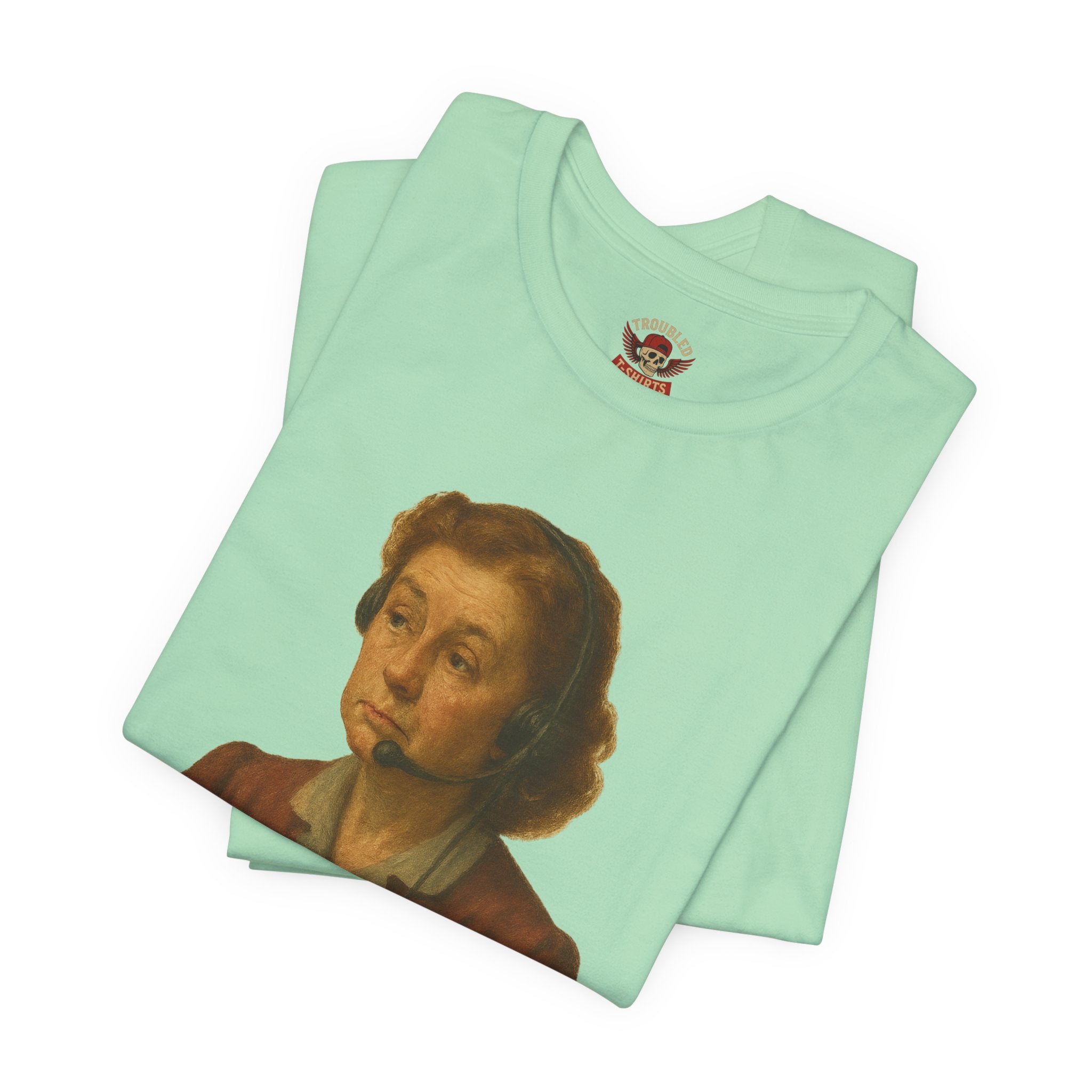 Customer Service Hold Joke T-Shirt — “How long do you wait on hold with customer service? I think they hate us.”