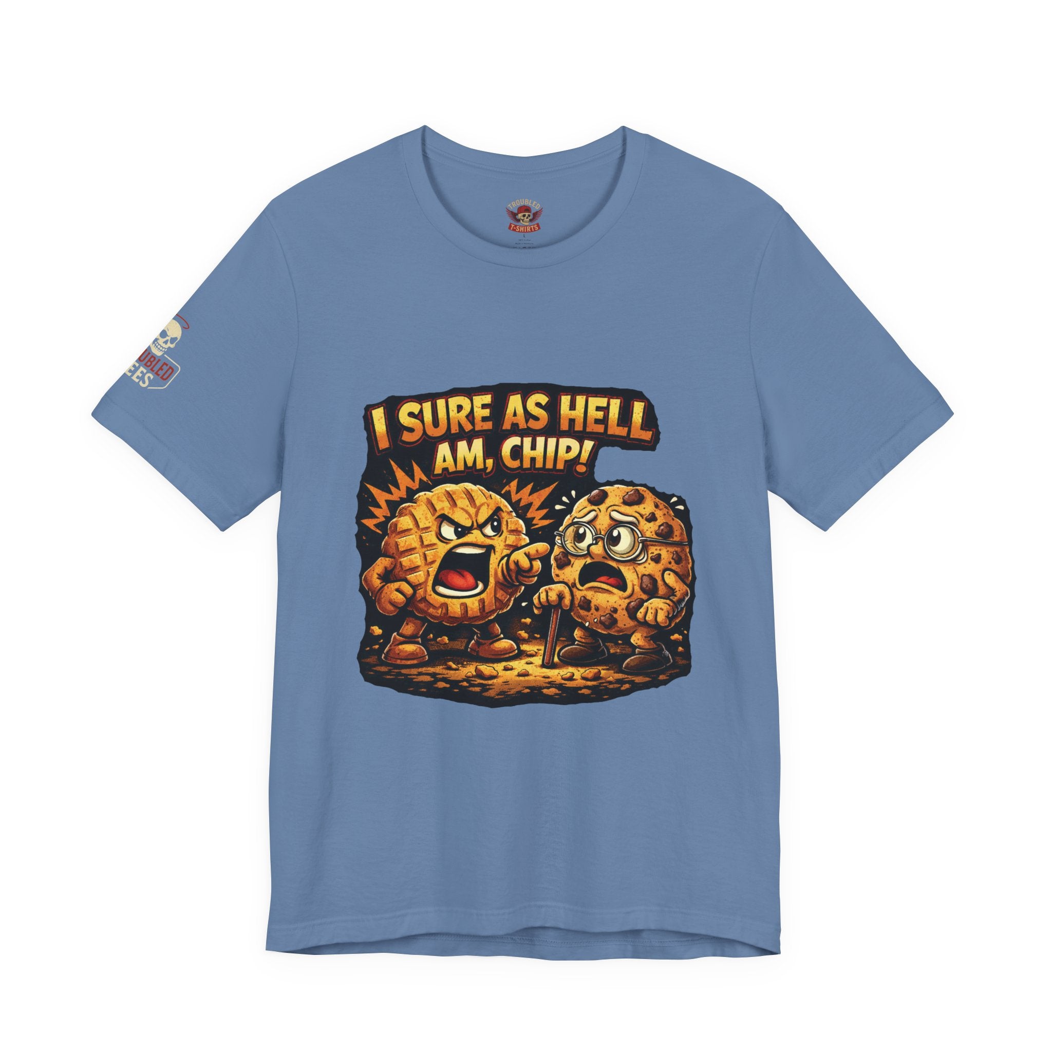 Funny Peanut Butter Cookie Yelling at Chocolate Chip Cookie T‑Shirt