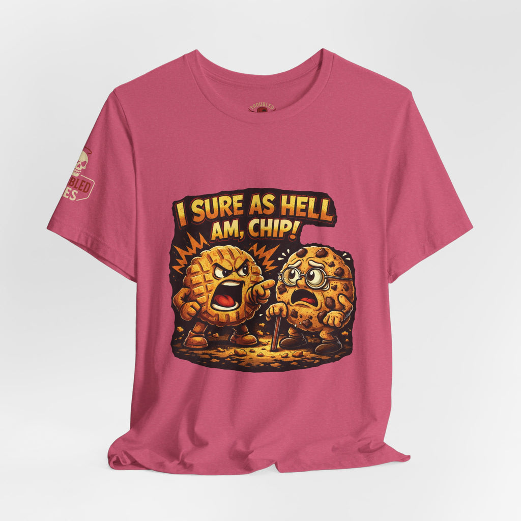 Funny Peanut Butter Cookie Yelling at Chocolate Chip Cookie T‑Shirt