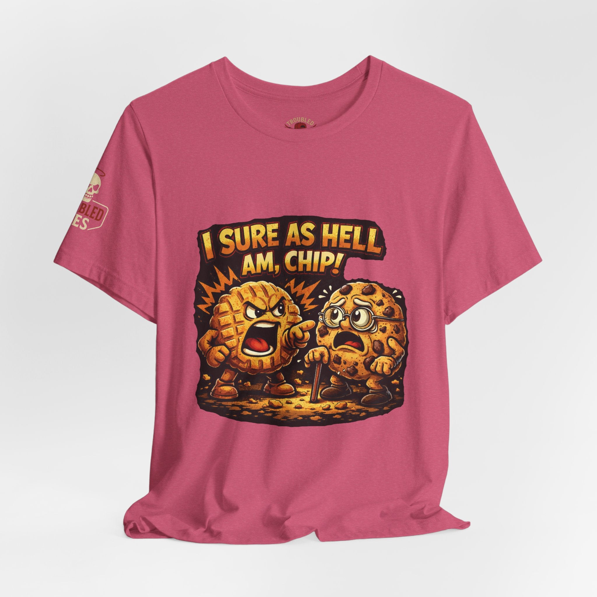 Funny Peanut Butter Cookie Yelling at Chocolate Chip Cookie T‑Shirt