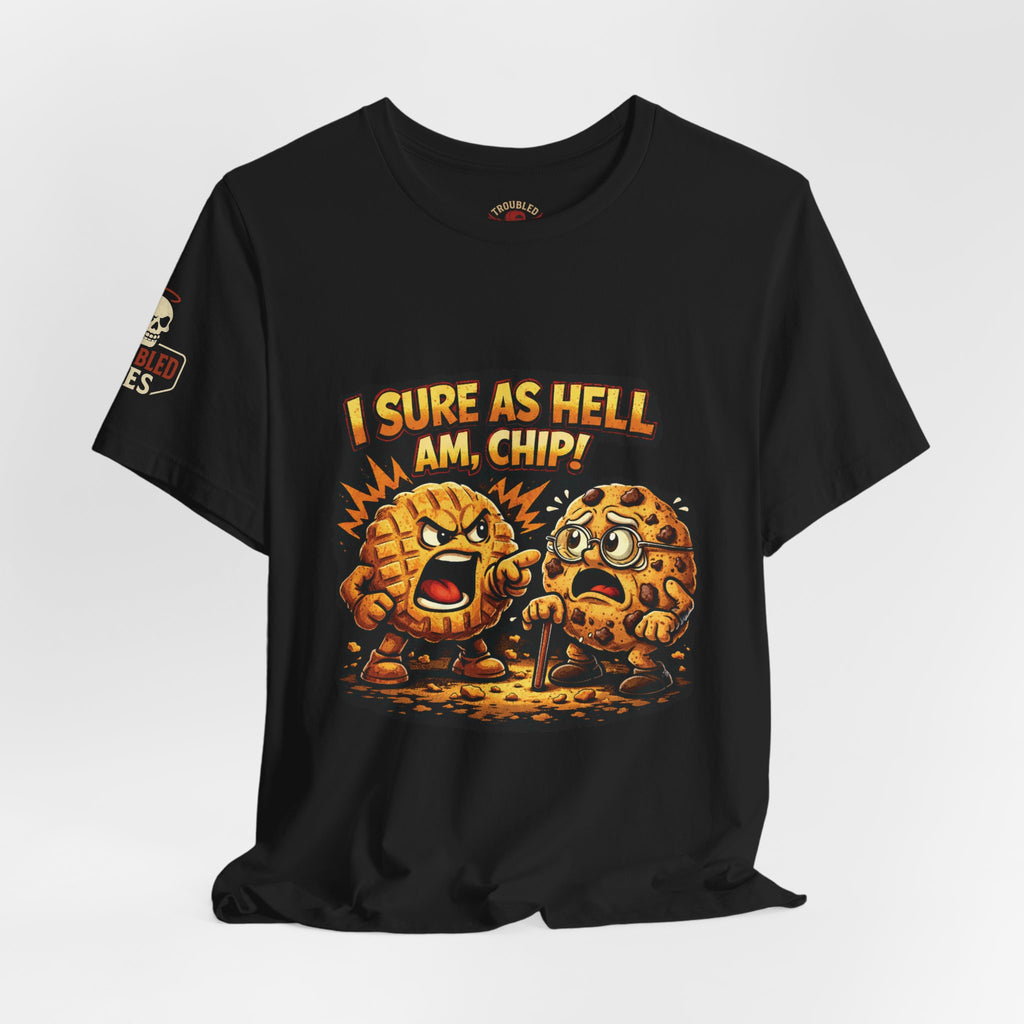 Funny Peanut Butter Cookie Yelling at Chocolate Chip Cookie T‑Shirt