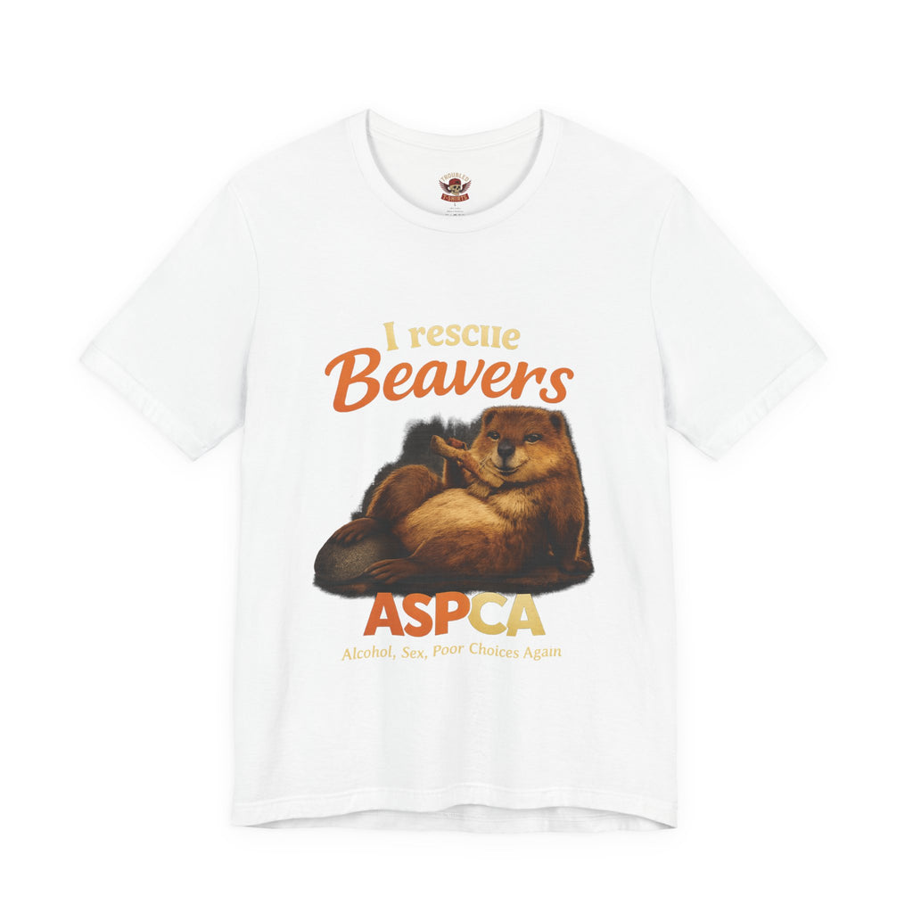 I Rescue Beavers Graphic Tee — Funny Tongue-in-Cheek Wildlife Shirt