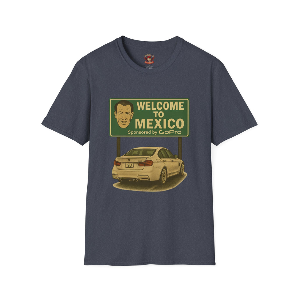 Welcome to Mexico BMW T-Shirt — Retro Road Trip Car Design
