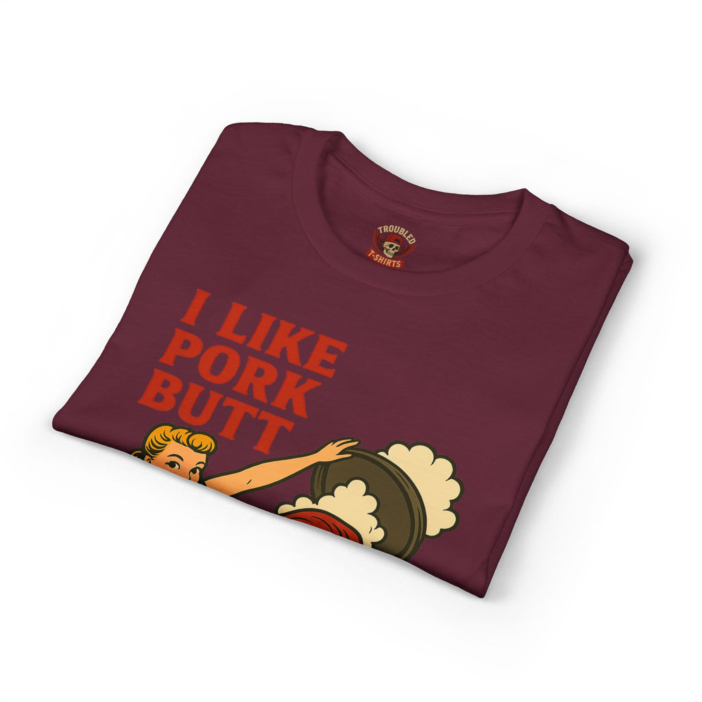 Retro BBQ T‑Shirt — "I Like Pork Butt & Girl Butt" Vintage BBQ Humor Tee