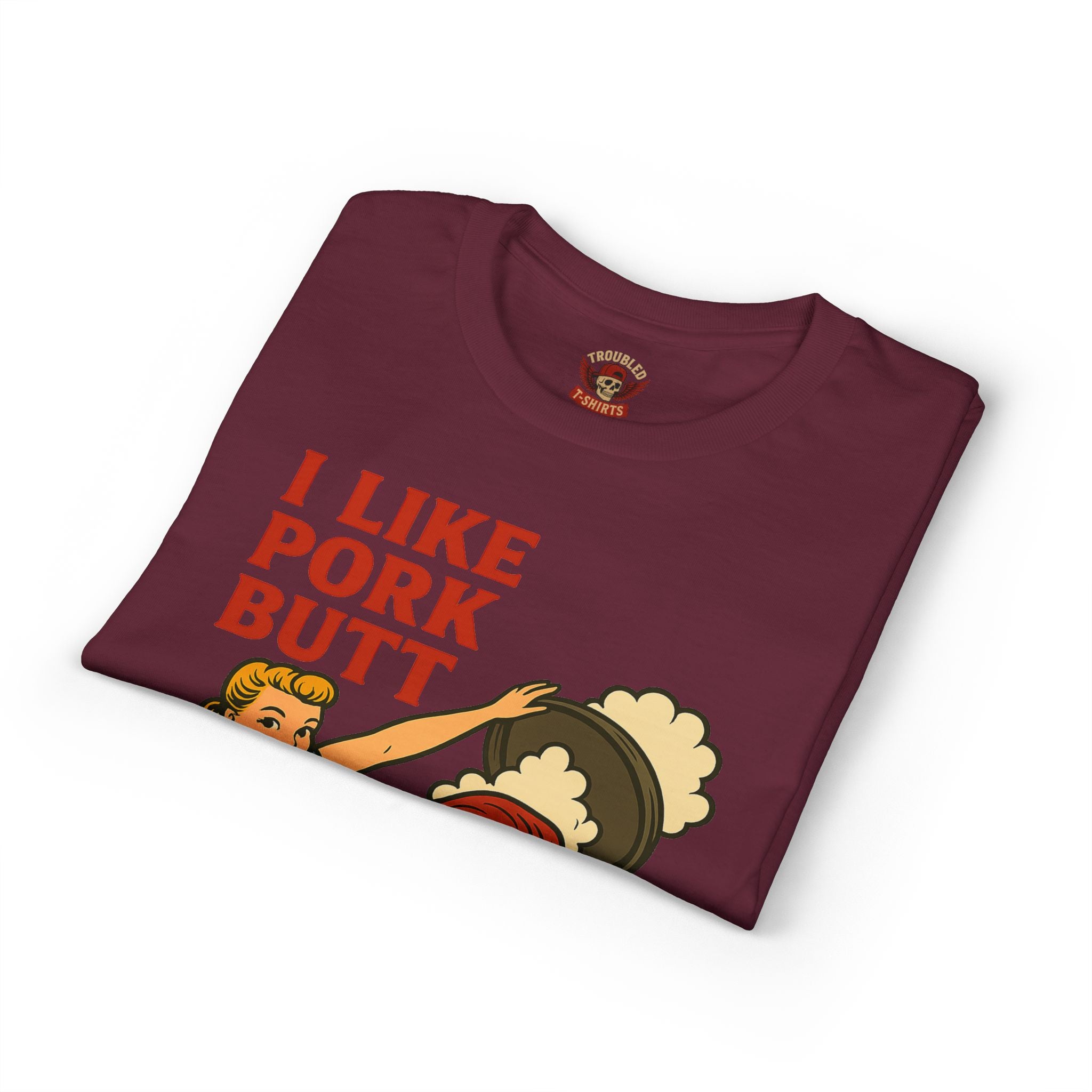 Retro BBQ T‑Shirt — "I Like Pork Butt & Girl Butt" Vintage BBQ Humor Tee