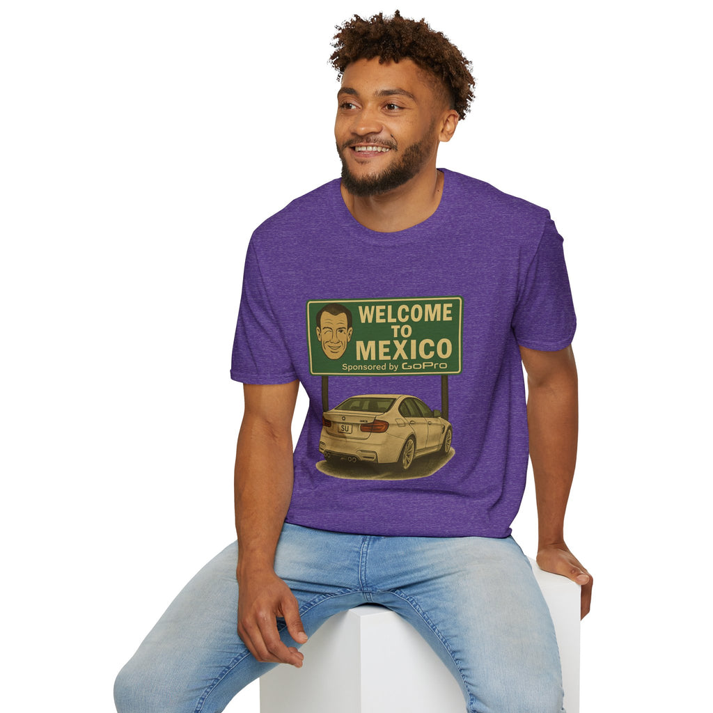 Welcome to Mexico BMW T-Shirt — Retro Road Trip Car Design