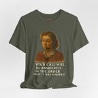 Customer Service Hold Joke T-Shirt — “How long do you wait on hold with customer service? I think they hate us.”