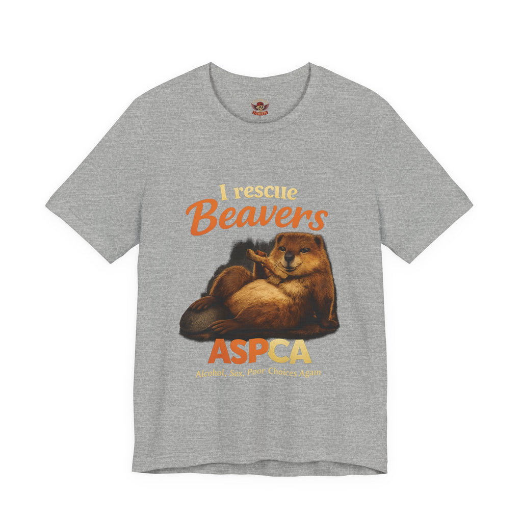 I Rescue Beavers Graphic Tee — Funny Tongue-in-Cheek Wildlife Shirt