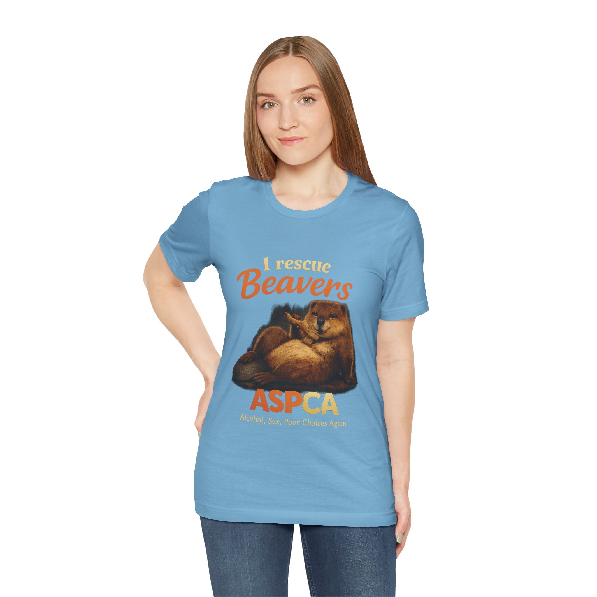 I Rescue Beavers Graphic Tee — Funny Tongue-in-Cheek Wildlife Shirt