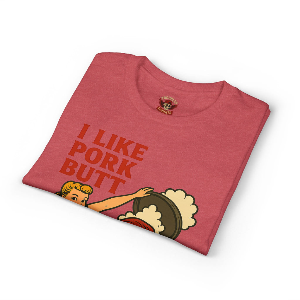 Retro BBQ T‑Shirt — "I Like Pork Butt & Girl Butt" Vintage BBQ Humor Tee