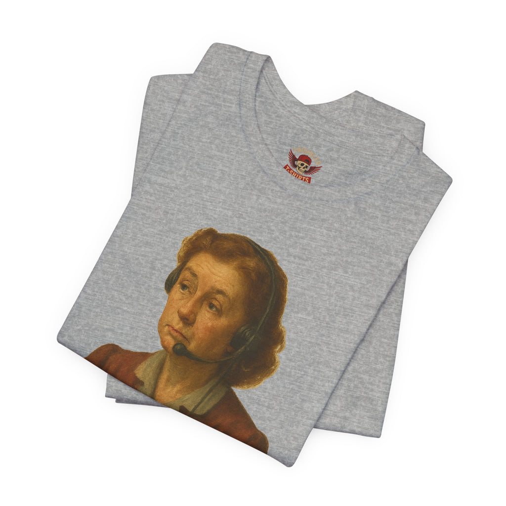 Customer Service Hold Joke T-Shirt — “How long do you wait on hold with customer service? I think they hate us.”