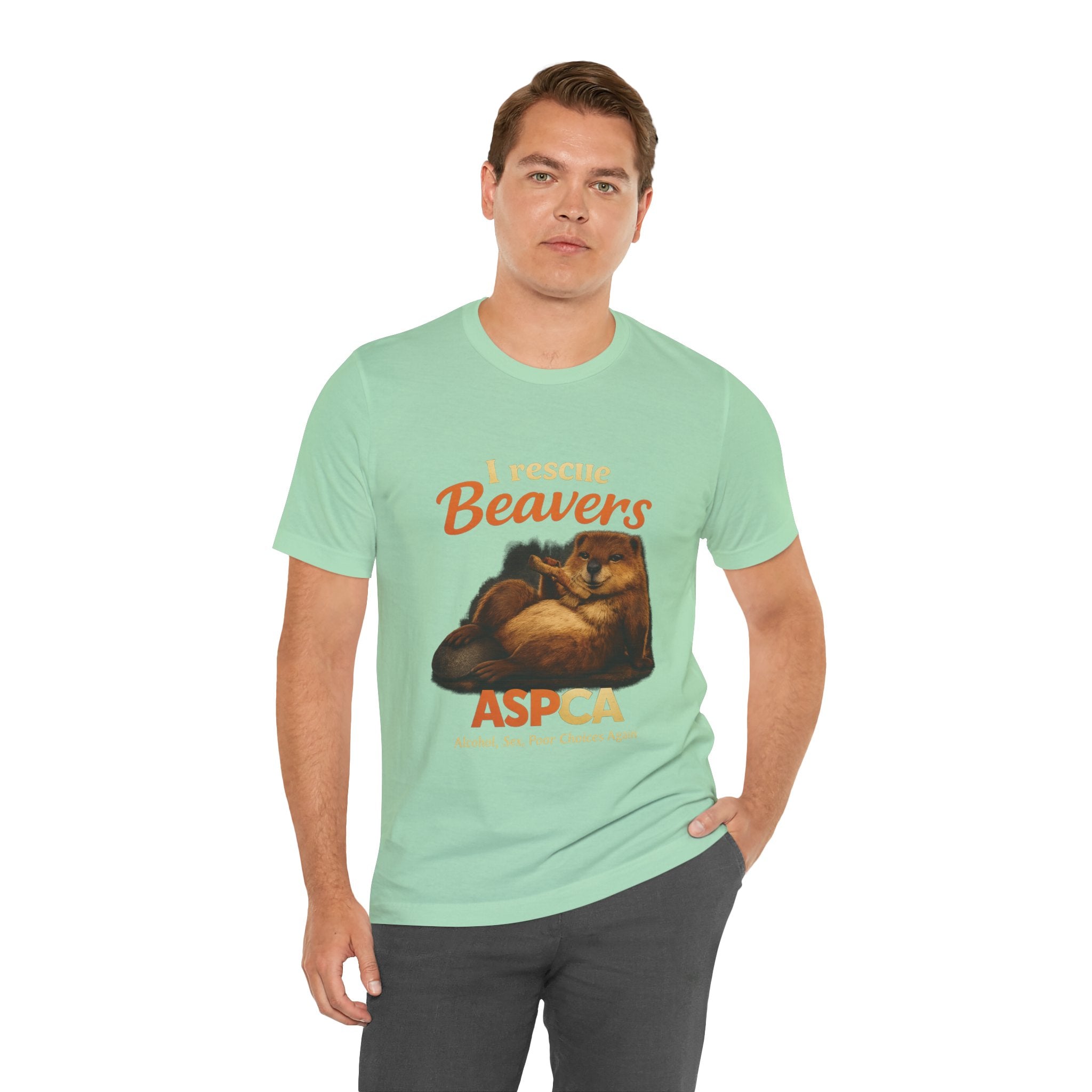 I Rescue Beavers Graphic Tee — Funny Tongue-in-Cheek Wildlife Shirt