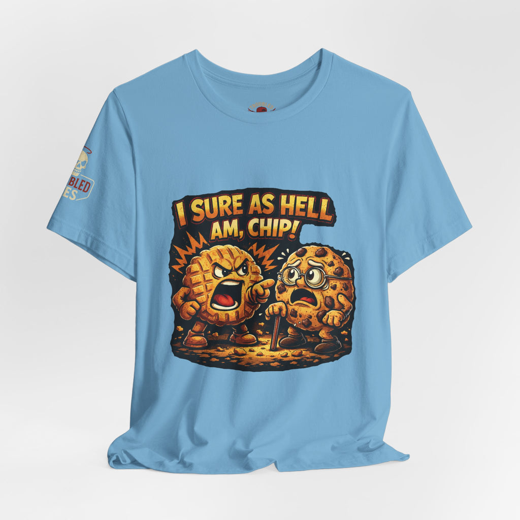Funny Peanut Butter Cookie Yelling at Chocolate Chip Cookie T‑Shirt