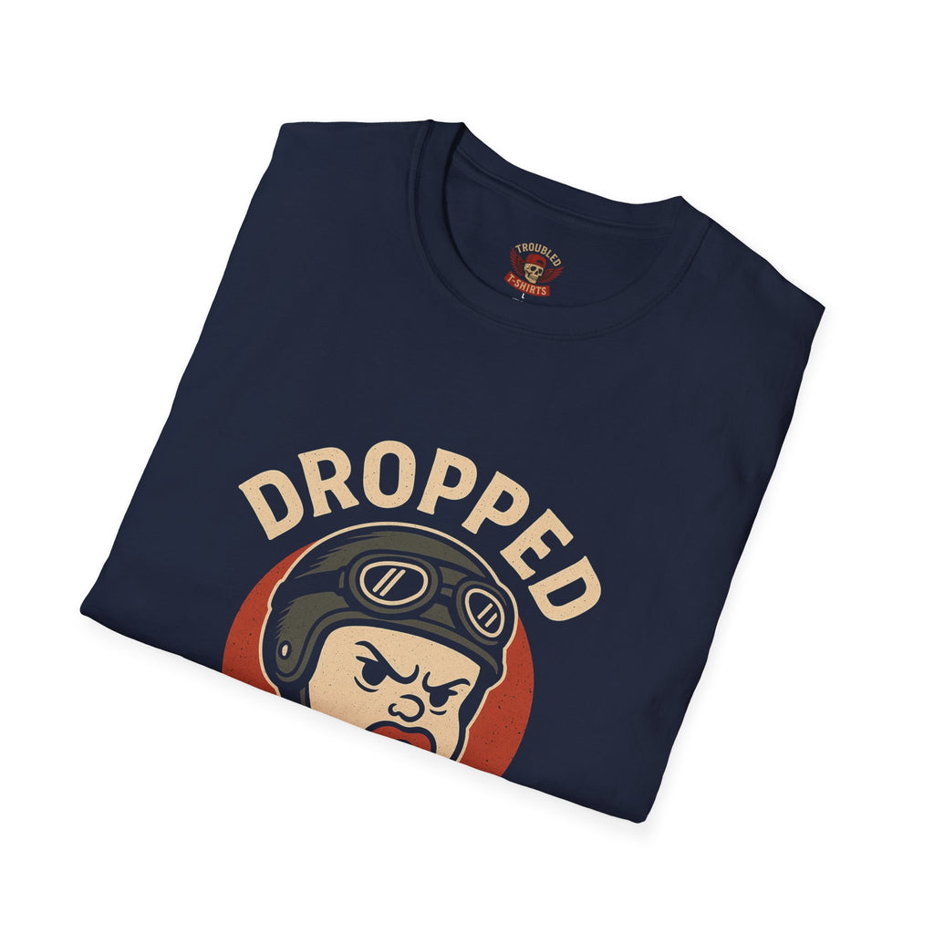Dropped As A Baby T-Shirt — Funny Retro Baby Pilot Tee