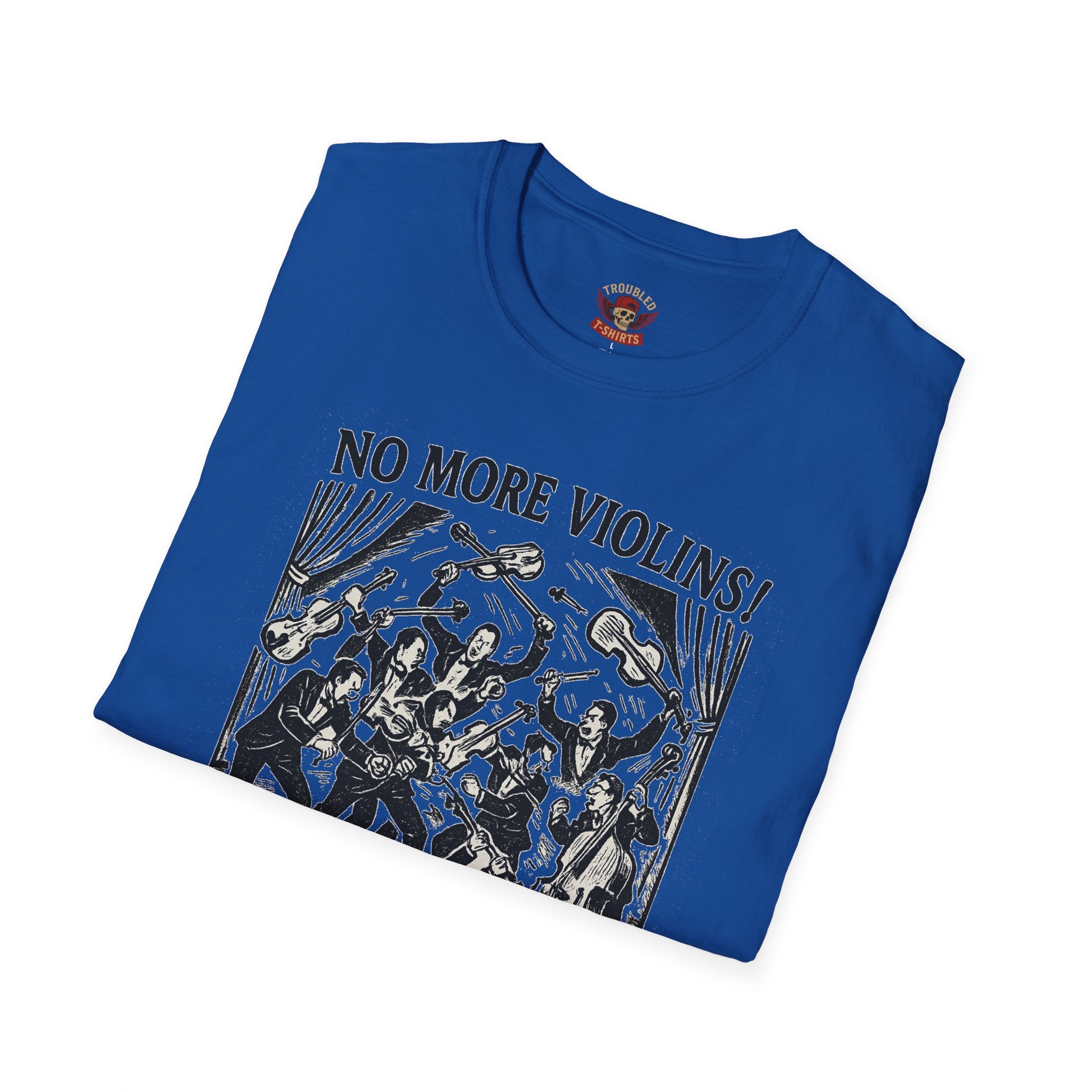 Support the Arts T-Shirt — "No More Violins!" Vintage Concert Poster Tee