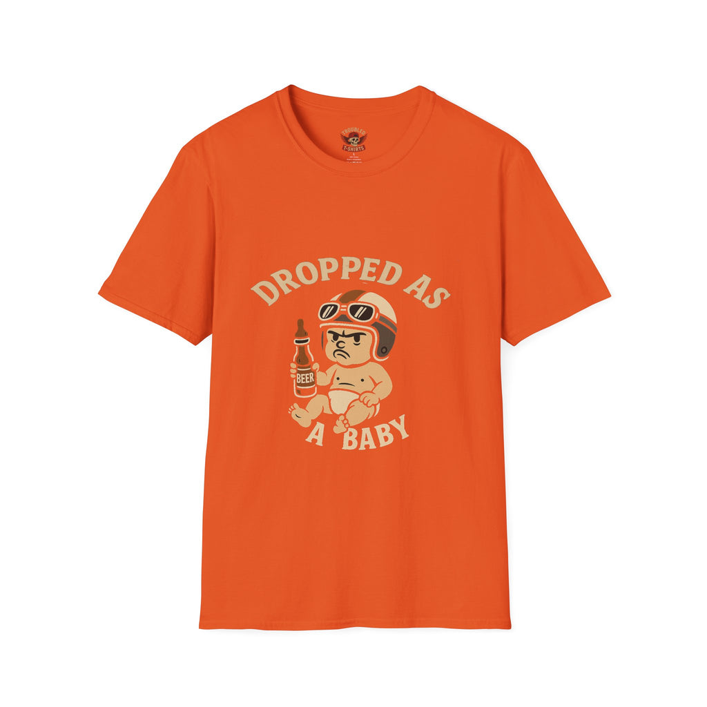 Dropped as a Baby Motorcyclist Unisex T-Shirt -