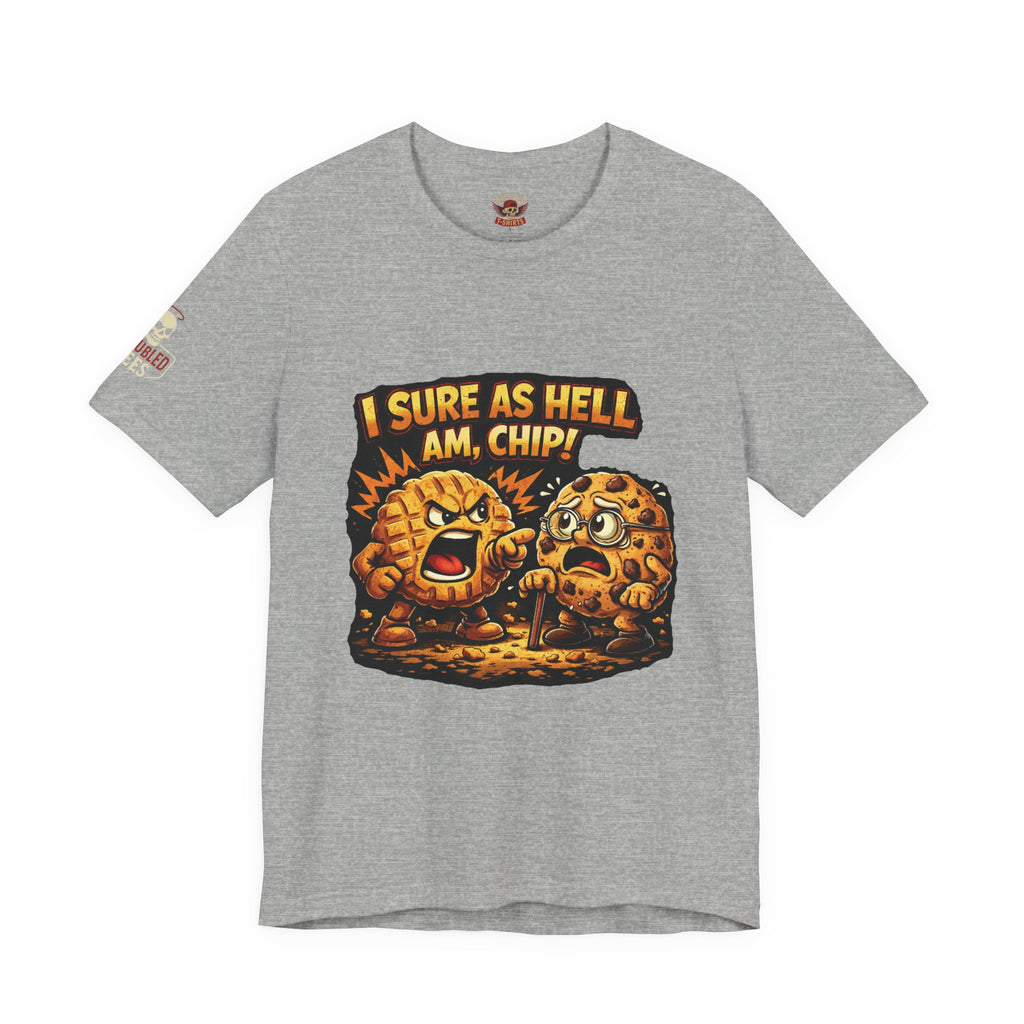 Funny Peanut Butter Cookie Yelling at Chocolate Chip Cookie T‑Shirt