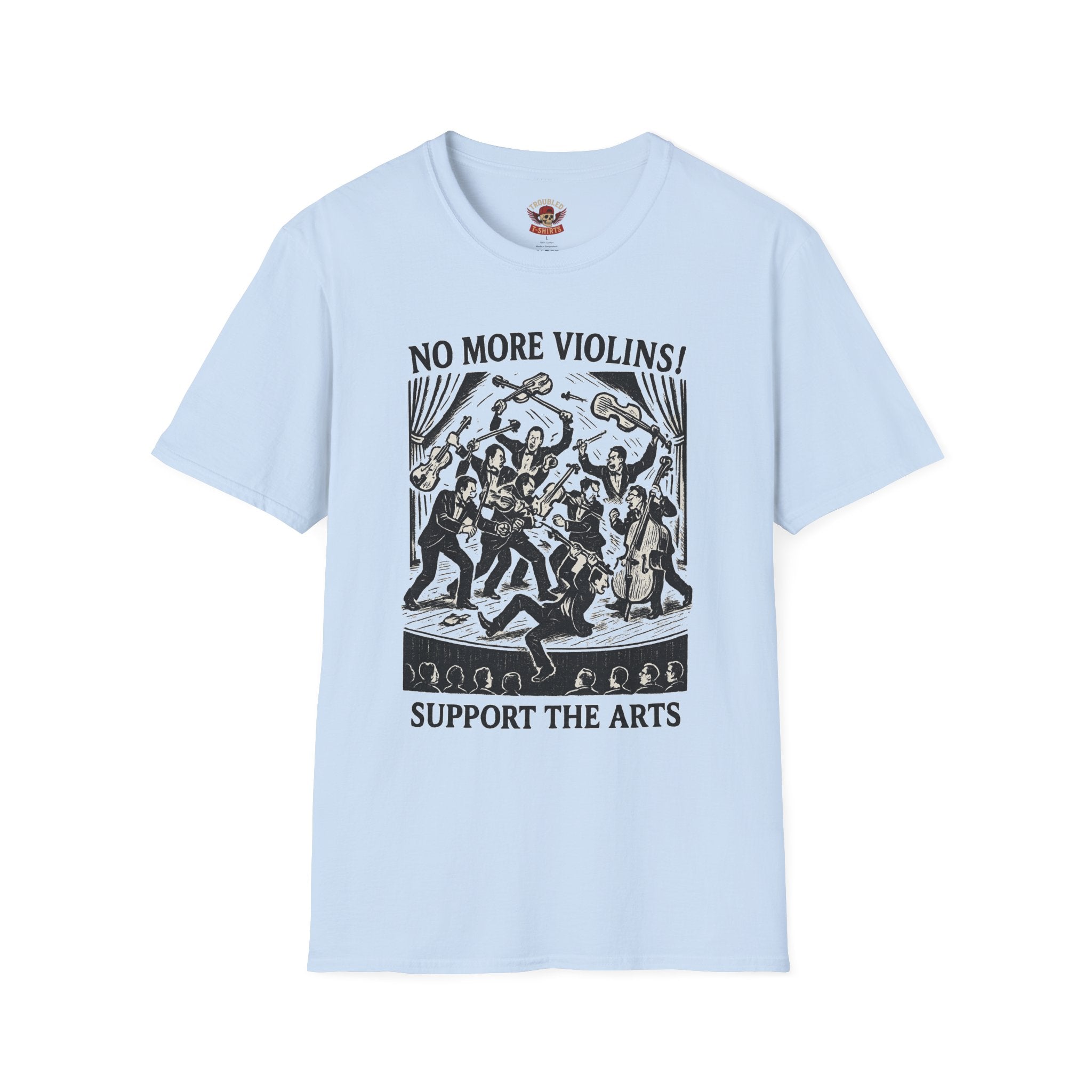 Support the Arts T-Shirt — "No More Violins!" Vintage Concert Poster Tee