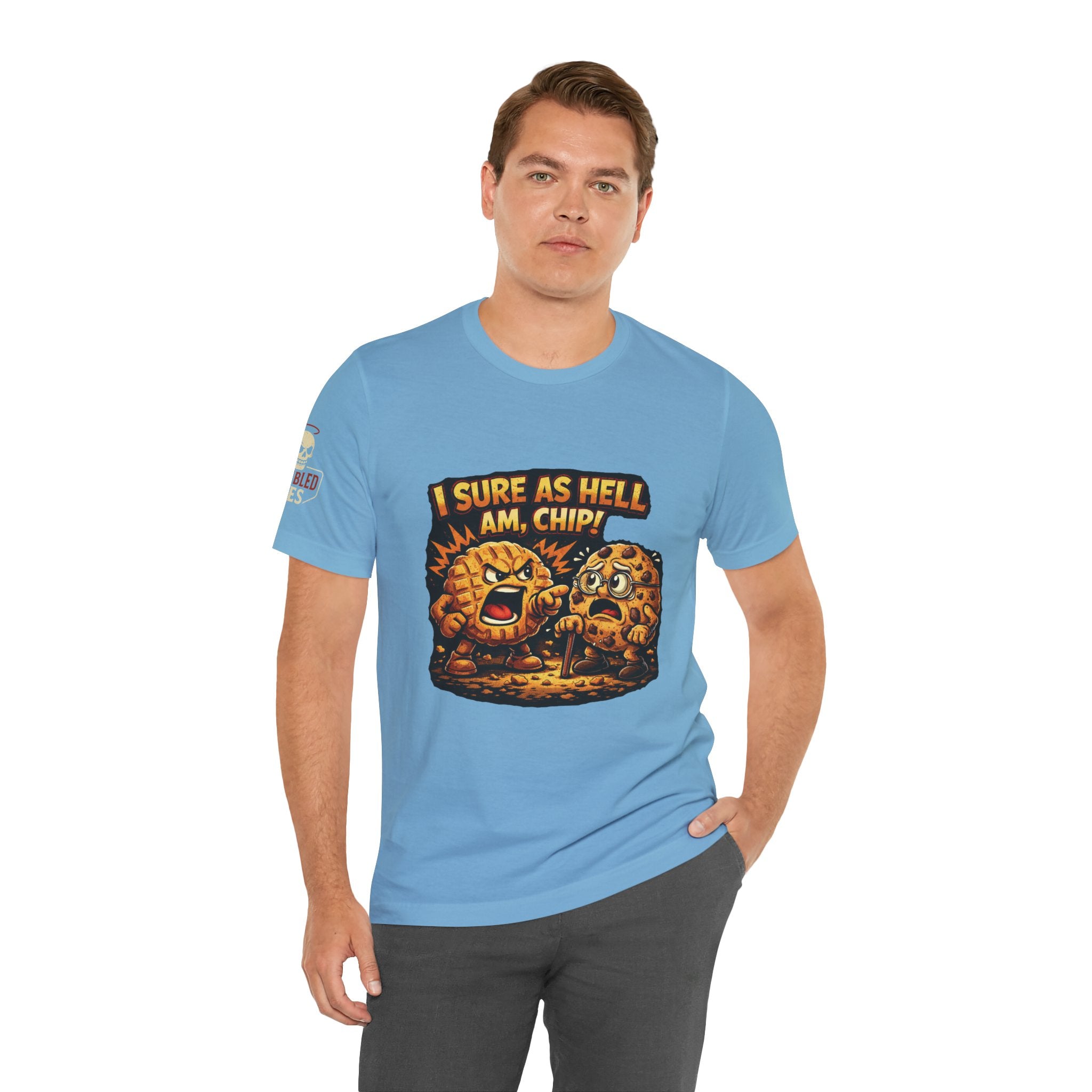 Funny Peanut Butter Cookie Yelling at Chocolate Chip Cookie T‑Shirt