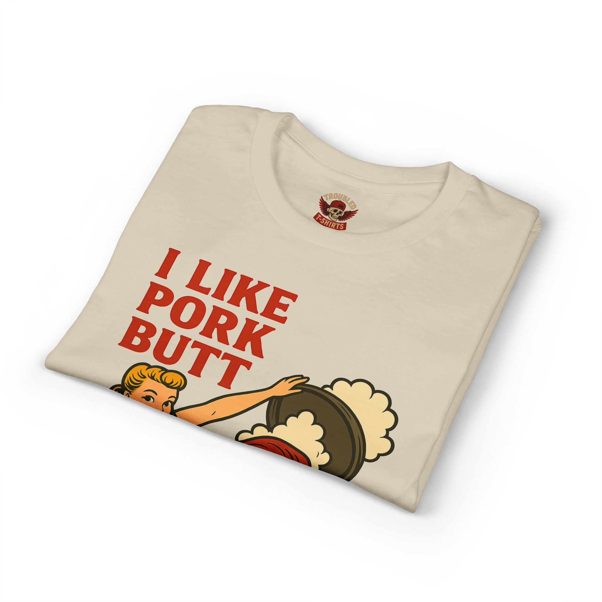Retro BBQ T‑Shirt — "I Like Pork Butt & Girl Butt" Vintage BBQ Humor Tee