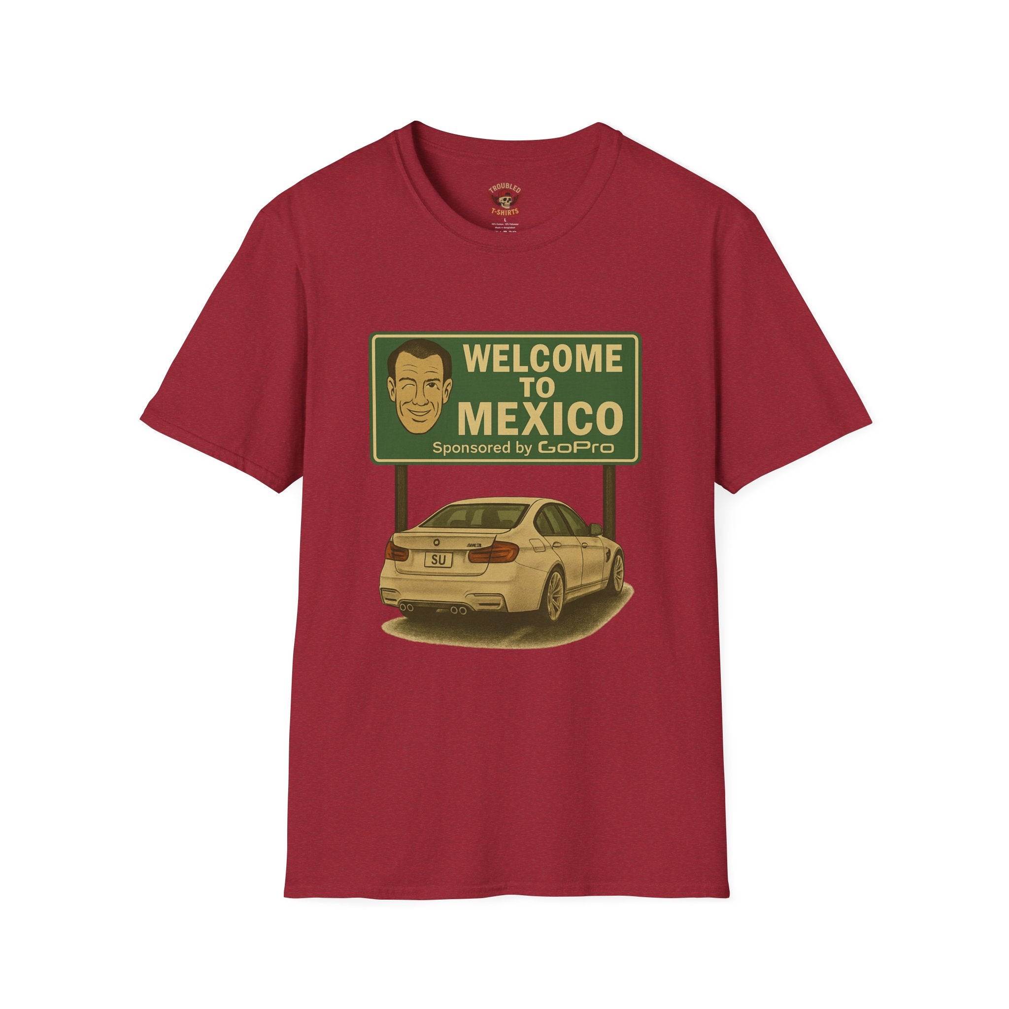 Welcome to Mexico BMW T-Shirt — Retro Road Trip Car Design