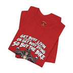 "Get Busy Livin' or Get Busy Dying, So Buy the Bike" T-Shirt — Funny Skeleton Biker Tee