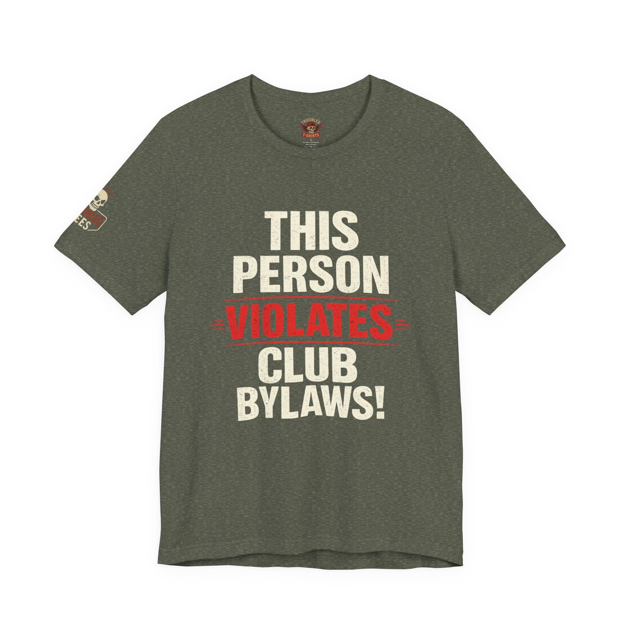Biker Rebellion T-Shirt — 'Bylaws? We Don't Follow' Motorcycle Club Tee