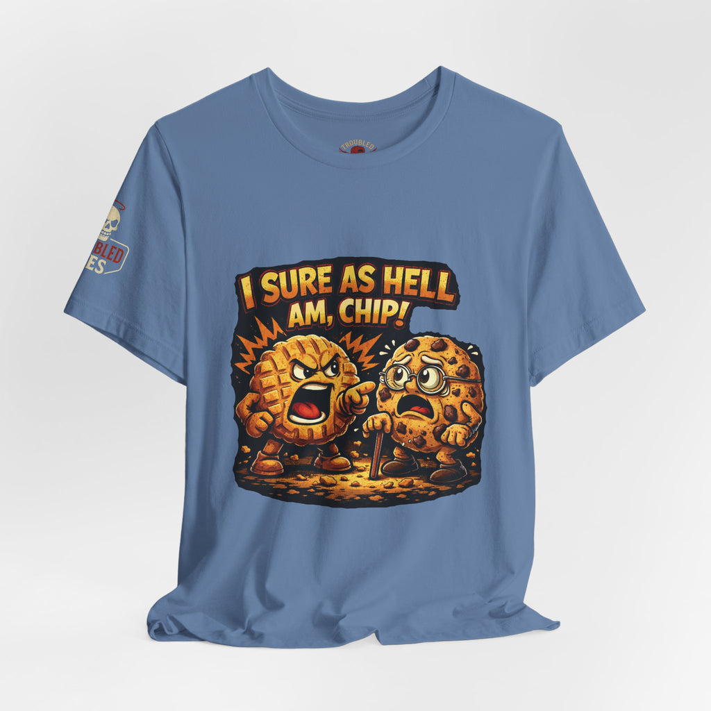 Funny Peanut Butter Cookie Yelling at Chocolate Chip Cookie T‑Shirt