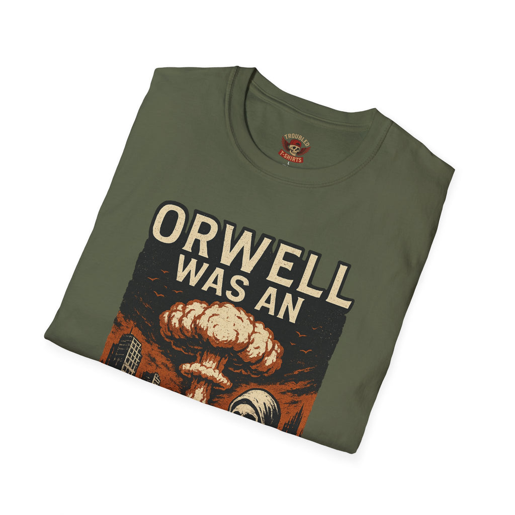 Orwell Was an Optimist T-Shirt — Dystopian Skull & Mushroom Cloud Graphic Tee