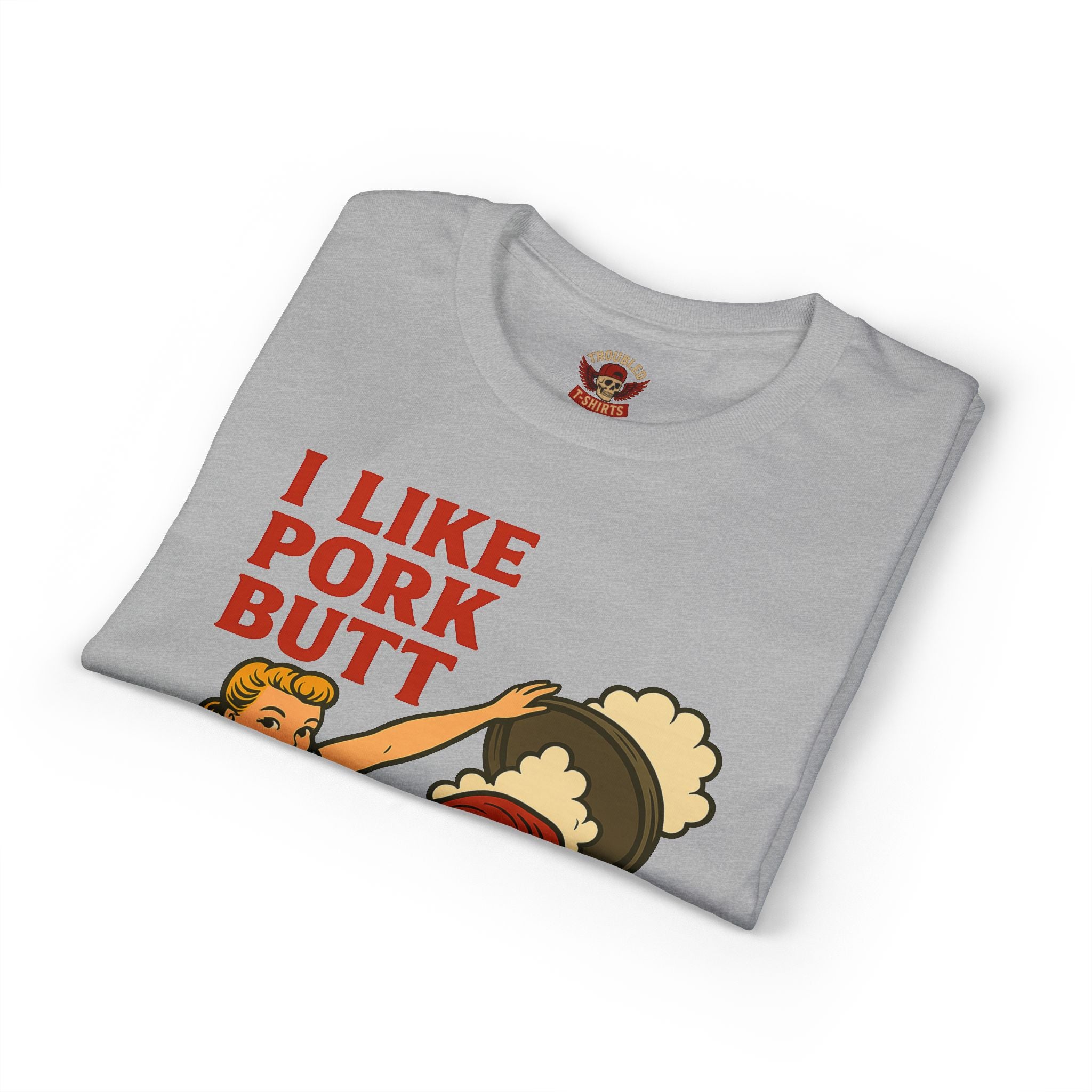 Retro BBQ T‑Shirt — "I Like Pork Butt & Girl Butt" Vintage BBQ Humor Tee