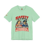 "Safety Is a Myth" T-Shirt — Funny Vintage Propaganda Poster Tee