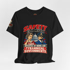 "Safety Is a Myth" T-Shirt — Funny Vintage Propaganda Poster Tee