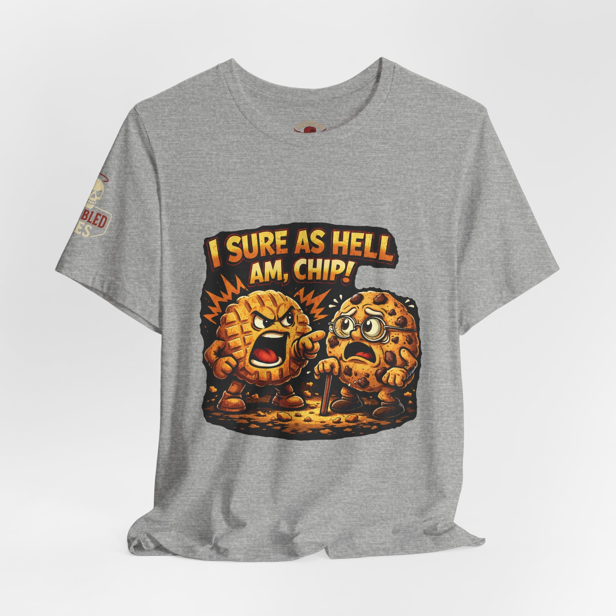 Funny Peanut Butter Cookie Yelling at Chocolate Chip Cookie T‑Shirt