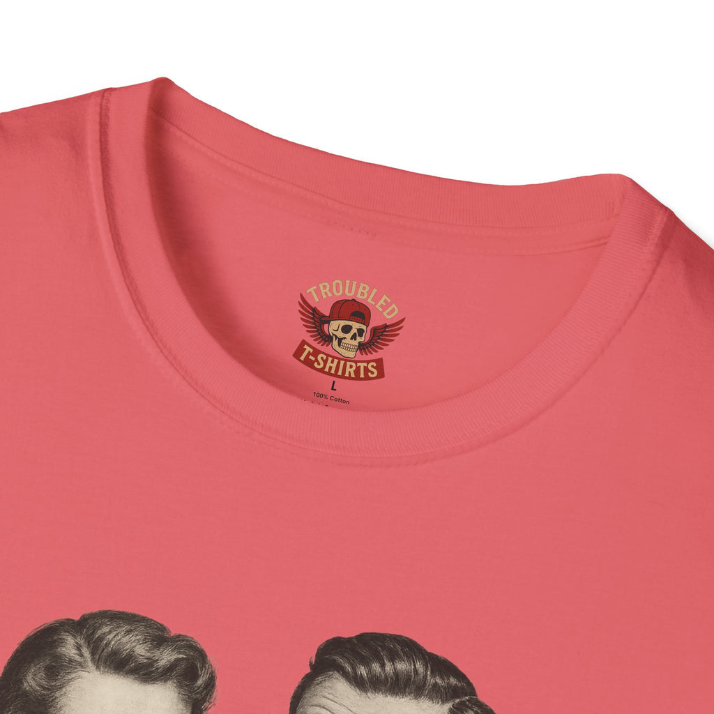 Vintage Couple T‑Shirt — "Can You Just Hug Me Normal?" Retro Humor Tee