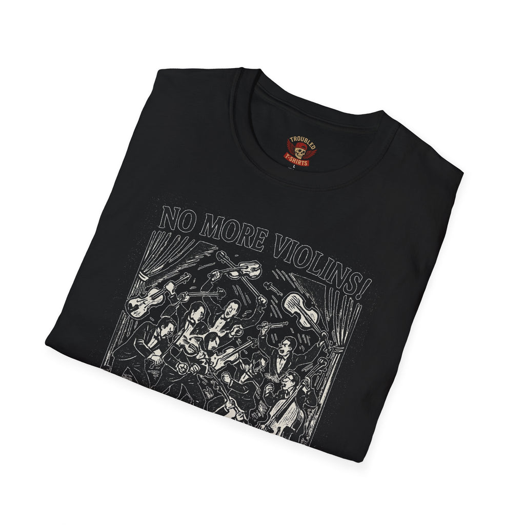 Support the Arts T-Shirt — "No More Violins!" Vintage Concert Poster Tee