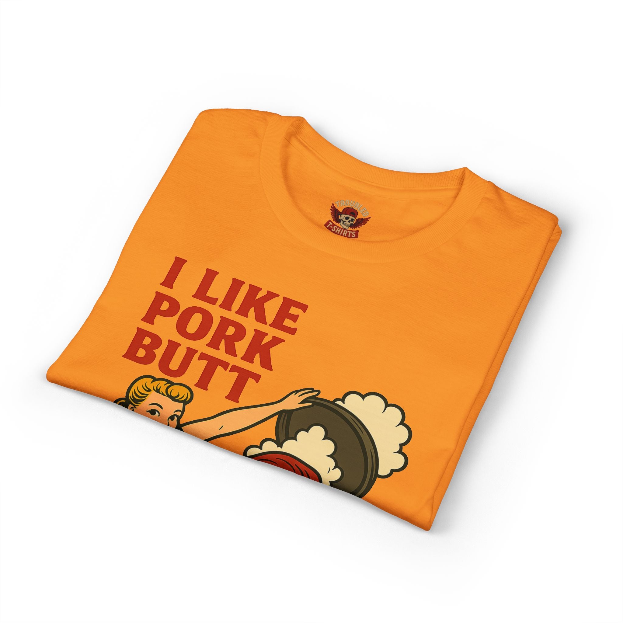 Retro BBQ T‑Shirt — "I Like Pork Butt & Girl Butt" Vintage BBQ Humor Tee