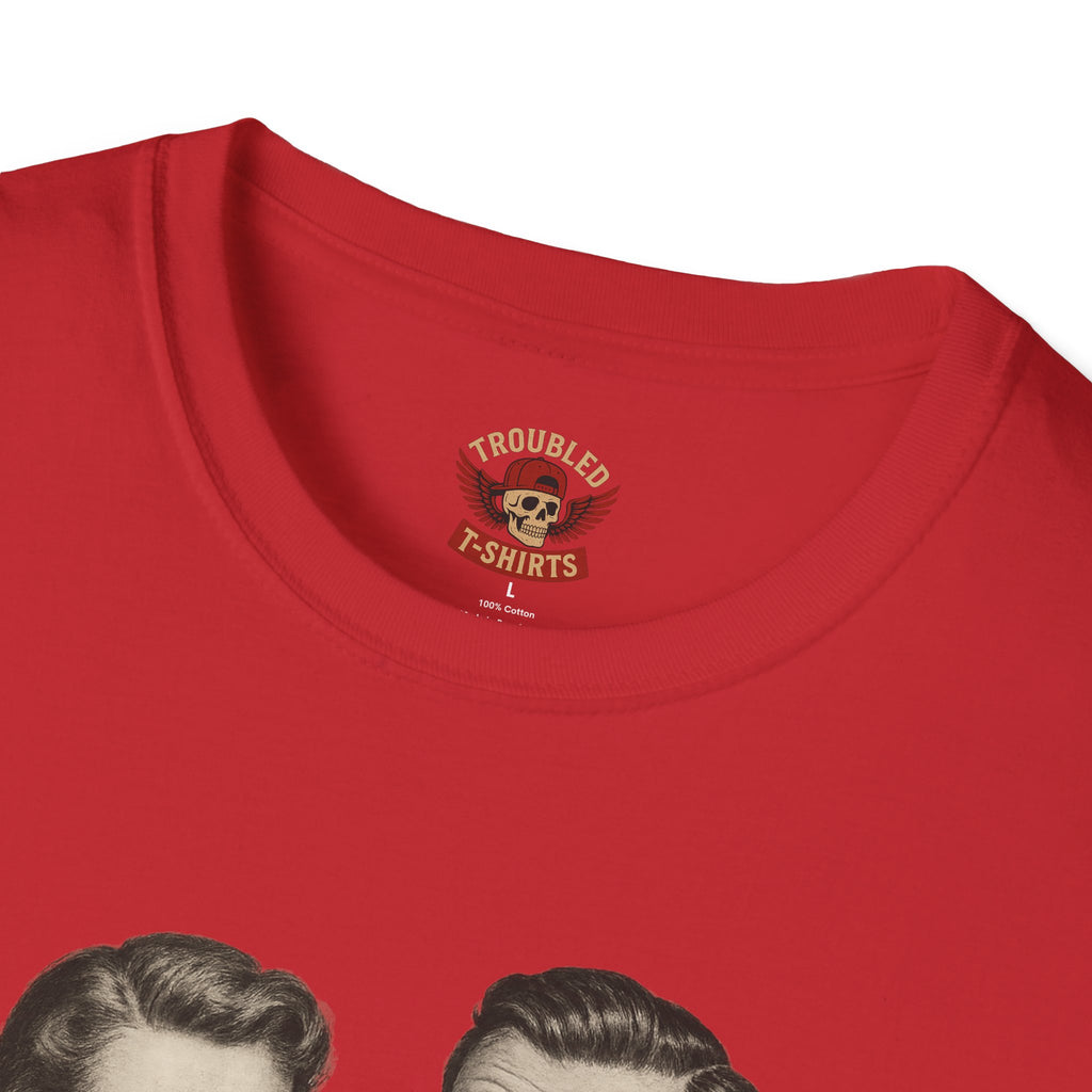 Vintage Couple T‑Shirt — "Can You Just Hug Me Normal?" Retro Humor Tee