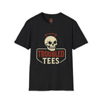 Troubled Tees Graphic T-Shirt — Skull Halo Vintage Logo Tee