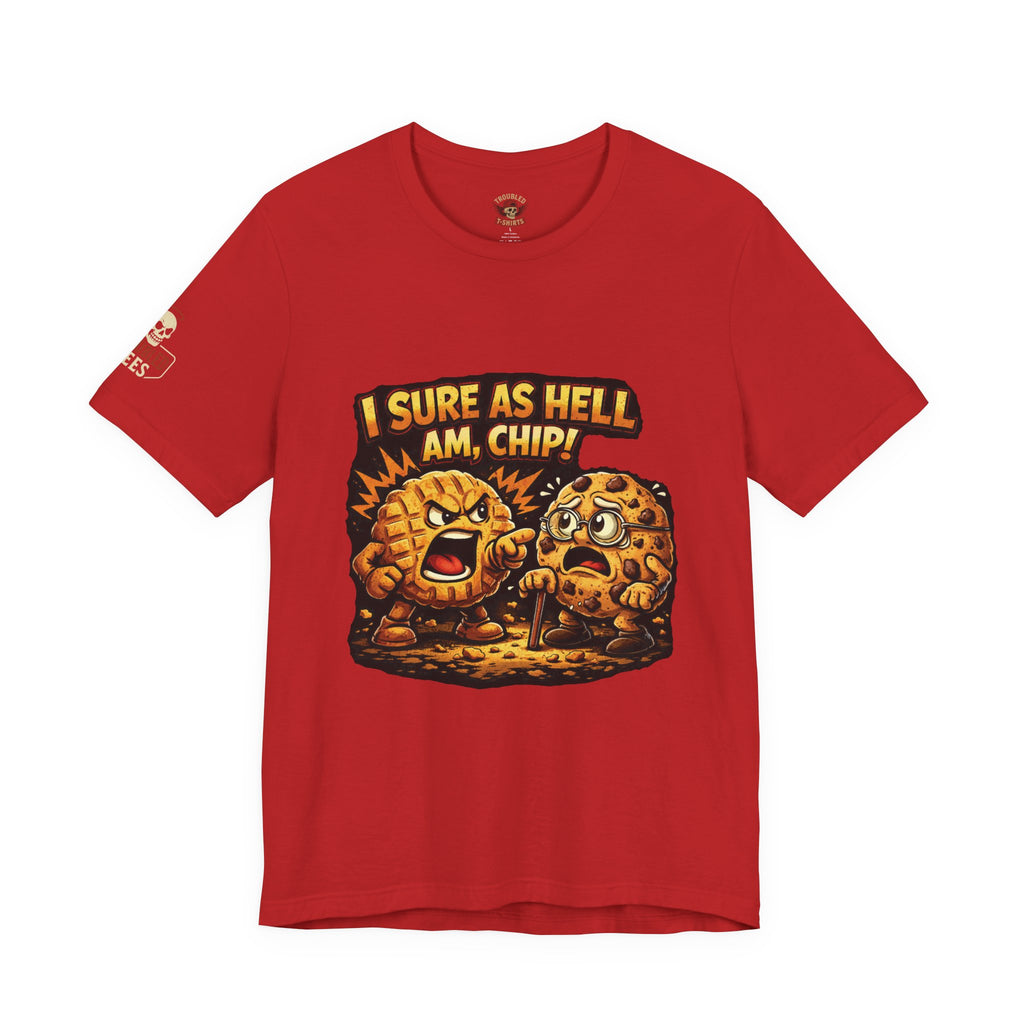 Funny Peanut Butter Cookie Yelling at Chocolate Chip Cookie T‑Shirt