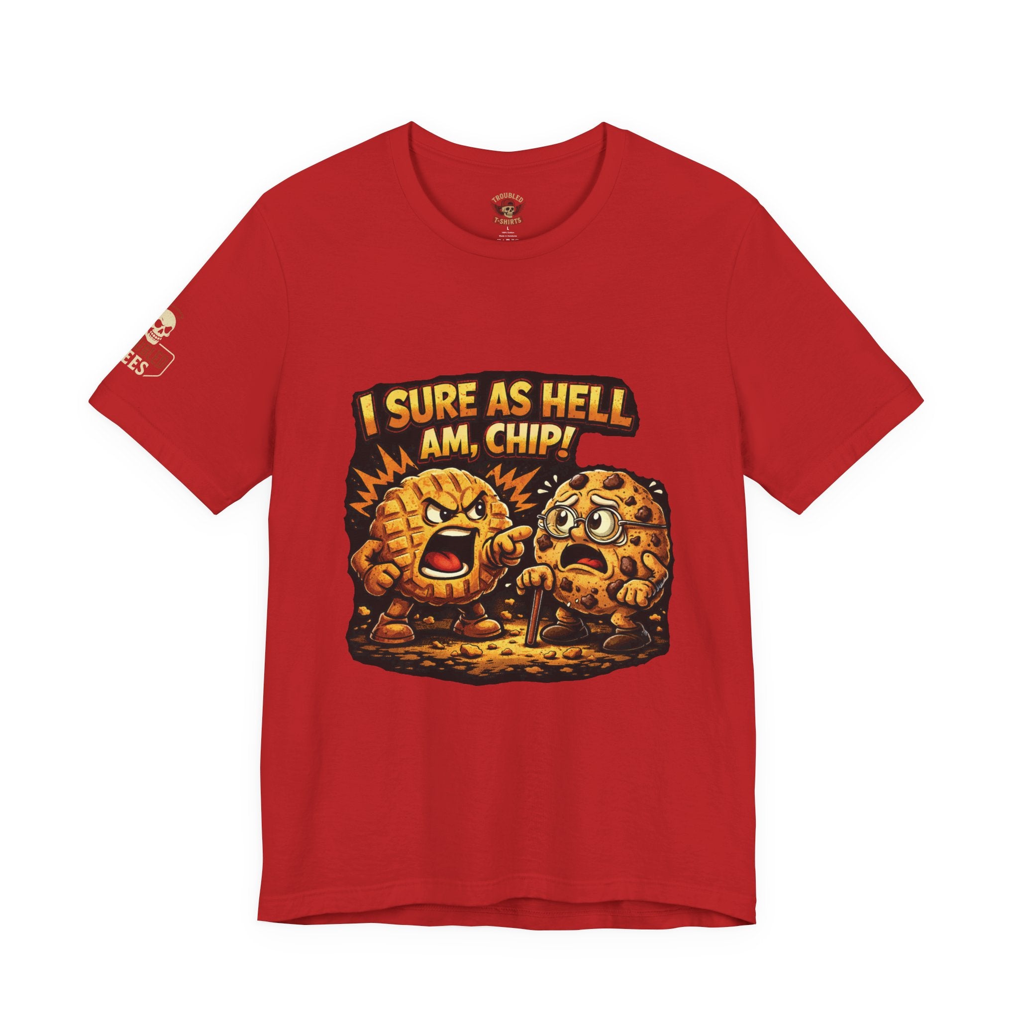 Funny Peanut Butter Cookie Yelling at Chocolate Chip Cookie T‑Shirt