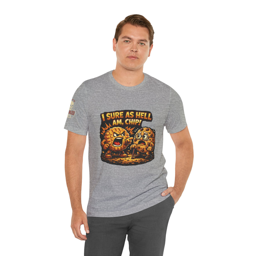 Funny Peanut Butter Cookie Yelling at Chocolate Chip Cookie T‑Shirt
