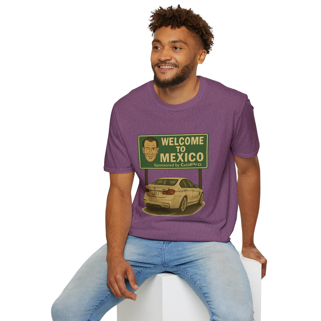 Welcome to Mexico BMW T-Shirt — Retro Road Trip Car Design