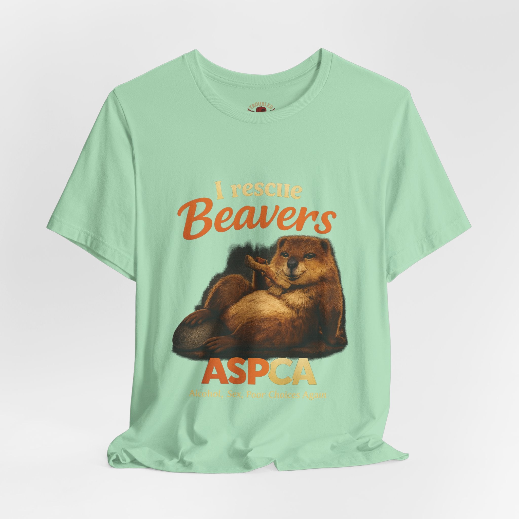 I Rescue Beavers Graphic Tee — Funny Tongue-in-Cheek Wildlife Shirt