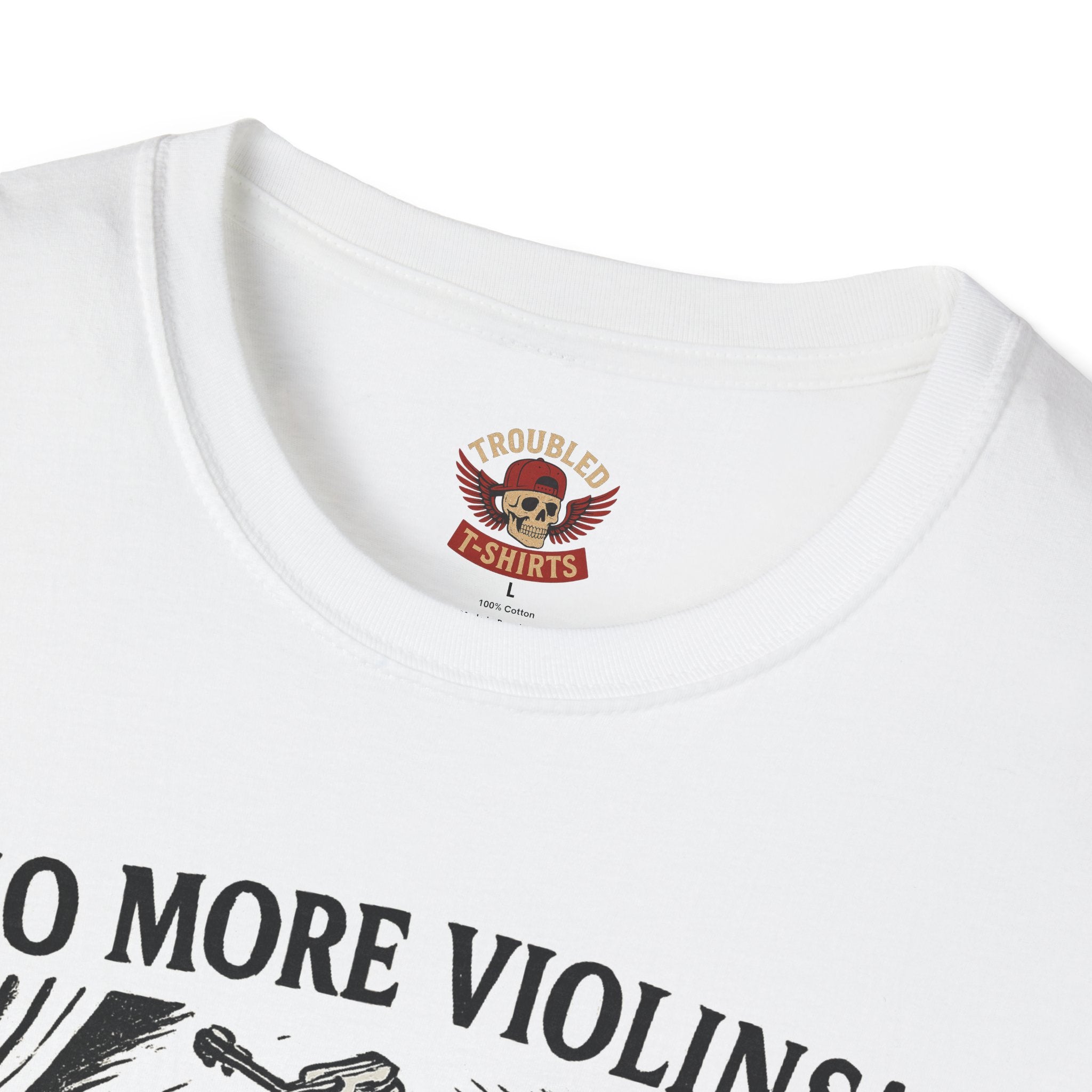 Support the Arts T-Shirt — "No More Violins!" Vintage Concert Poster Tee