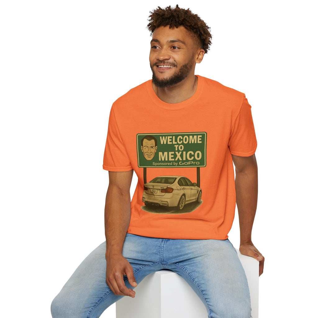 Welcome to Mexico BMW T-Shirt — Retro Road Trip Car Design