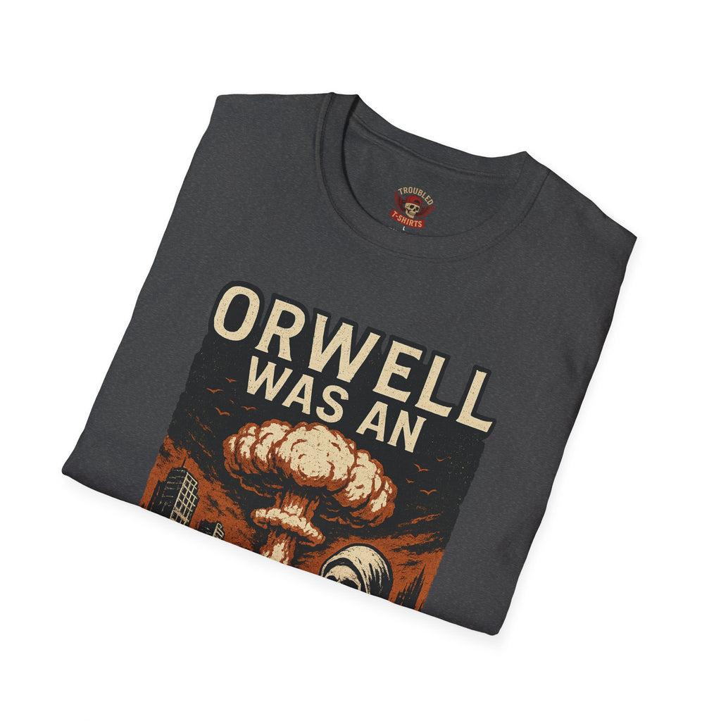 Orwell Was an Optimist T-Shirt — Dystopian Skull & Mushroom Cloud Graphic Tee