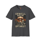 Orwell Was an Optimist T-Shirt — Dystopian Skull & Mushroom Cloud Graphic Tee