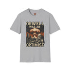 Orwell Was an Optimist T-Shirt — Dystopian Skull & Mushroom Cloud Graphic Tee